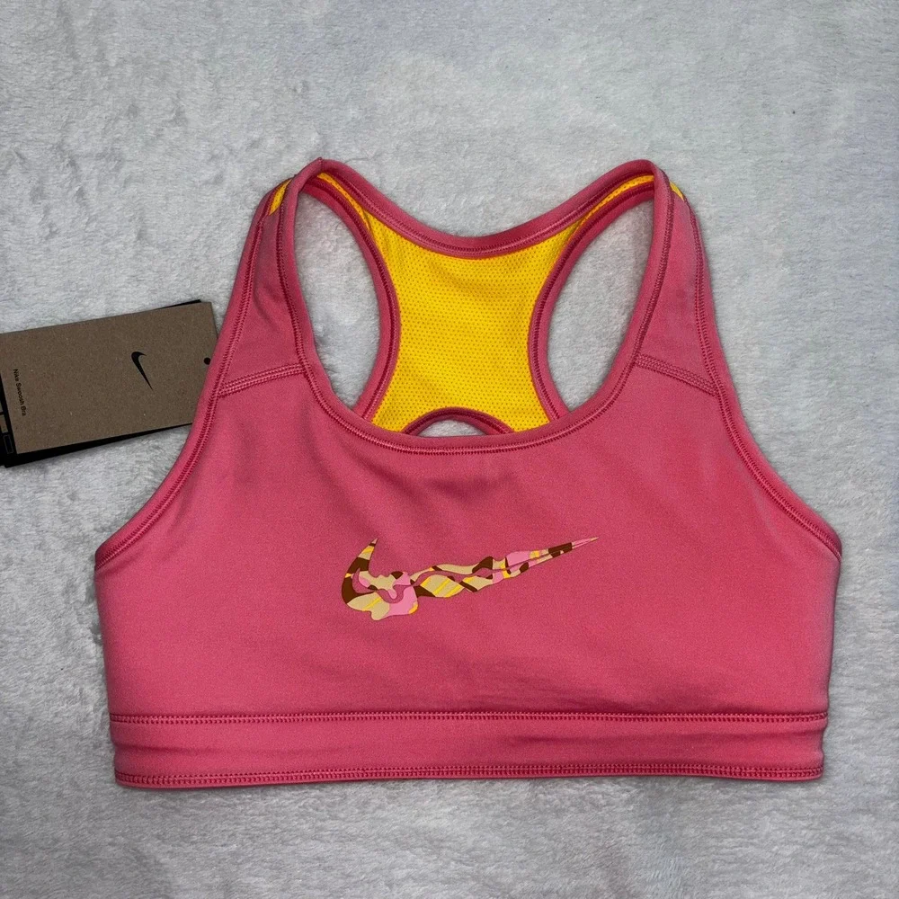 Nike Girls Reversible Sports Bra Pink/Yellow